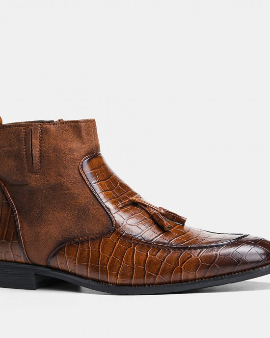 Men Retro Tassel Slip Resistant Side zip Business Boot Men Retro Tassel Slip Resistant Side zip Business Boot