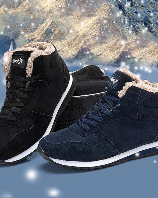 Men Winter Snow Shoes Hiking Boots Warm Lined Wear resistant Non Slip Cotton Shoes Lace Up Outdoor Sports Casual Ankle Shoes Men Winter Snow Shoes Hiking Boots Warm Lined Wear resistant Non Slip Cotton Shoes Lace Up Outdoor Sports Casual Ankle Shoes