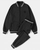 Men Solid Color Zip Baseball Jacket Sports Activewear Sets With Joggers Suits Men Solid Color Zip Baseball Jacket Sports Activewear Sets With Joggers Suits