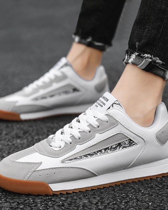 Men Brief Non Slip Patchwork Soft Sole Lace up Casual Sneakers Men Brief Non Slip Patchwork Soft Sole Lace up Casual Sneakers