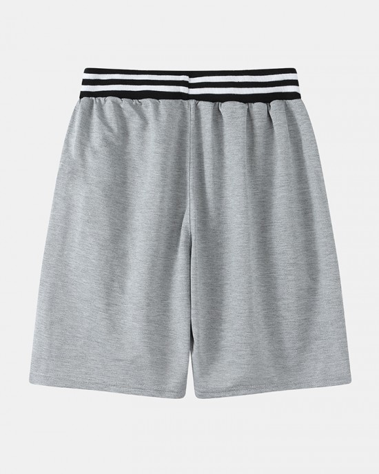 Sport Mens Cotton Solid Color Drawstring Finess Shorts With Zipper Pocket Sport Mens Cotton Solid Color Drawstring Finess Shorts With Zipper Pocket
