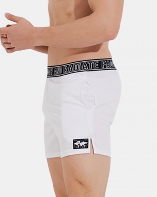 Mens Sport Solid Color Patchwork Letter Waistband Quick Dry Breathable Mid Waist Shorts Mens Sport Solid Color Patchwork Letter Waistband Quick Dry Breathable Mid Waist Shorts