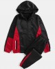 Mens Patchwork Zipper Sports Two Piece Outfits With Removable Hood Mens Patchwork Zipper Sports Two Piece Outfits With Removable Hood