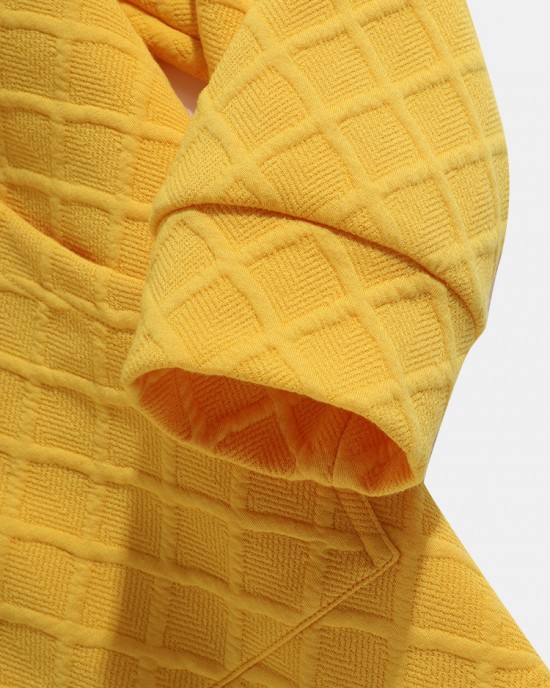 Mens Waffle Textured Solid Pouch Pocket Loose Drawstring Hoodies Mens Waffle Textured Solid Pouch Pocket Loose Drawstring Hoodies