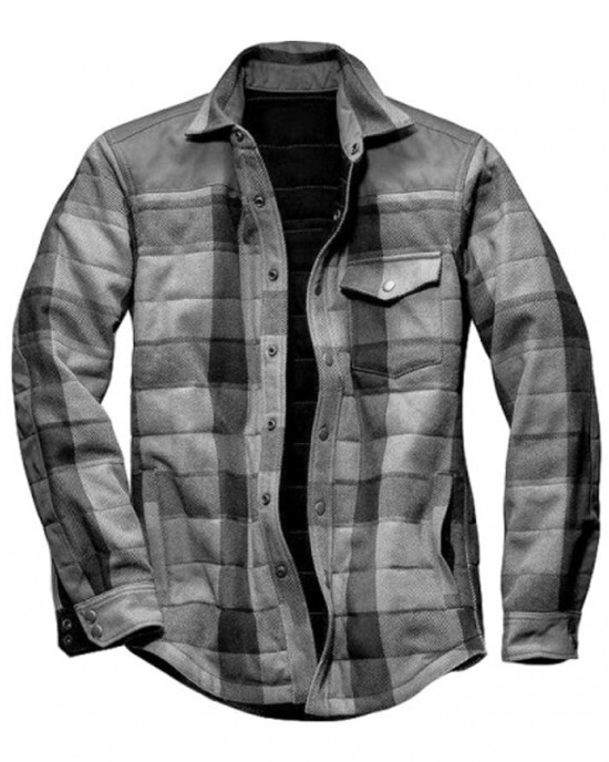 European and American men's casual plaid long-sleeved shirt jacket HF0110-03-01 European and American men's casual plaid long-sleeved shirt jacket HF0110-03-01