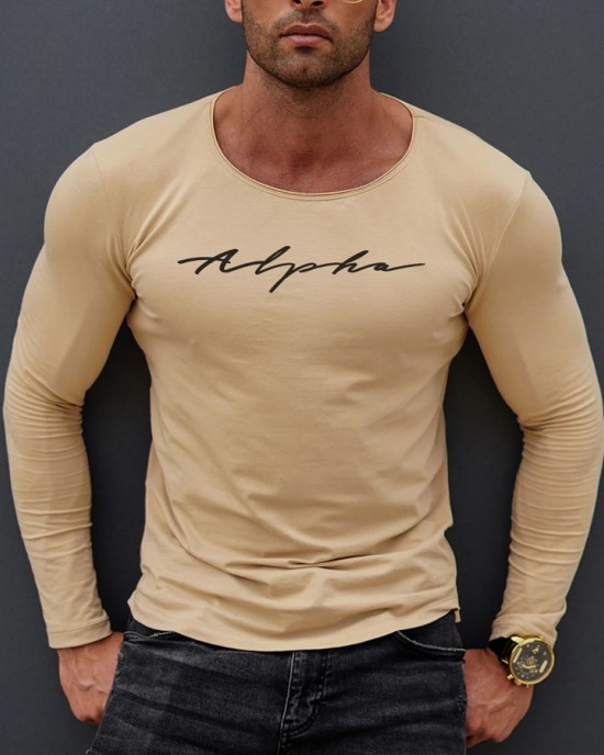 Retro Simple Tight Trendy Long sleeved T-shirt HF3009-01-02 Retro Simple Tight Trendy Long sleeved T-shirt HF3009-01-02