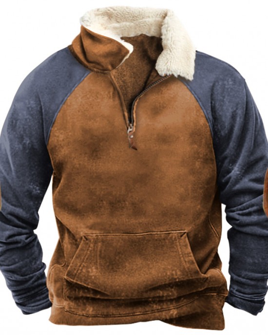 European and American men's casual stand collar long sleeve sweatshirt HF0114-02-03 European and American men's casual stand collar long sleeve sweatshirt HF0114-02-03