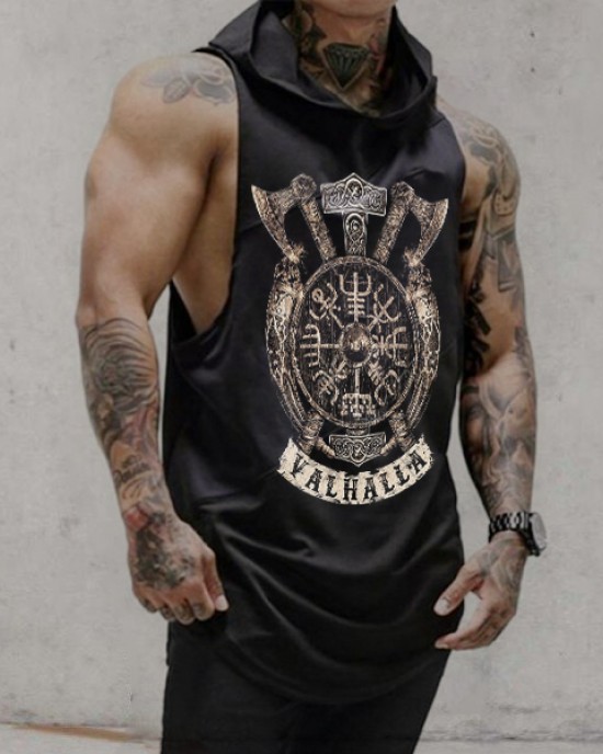 Men's training wear sleeveless hooded sweatshirt T-shirt HF0119-04-03 Men's training wear sleeveless hooded sweatshirt T-shirt HF0119-04-03