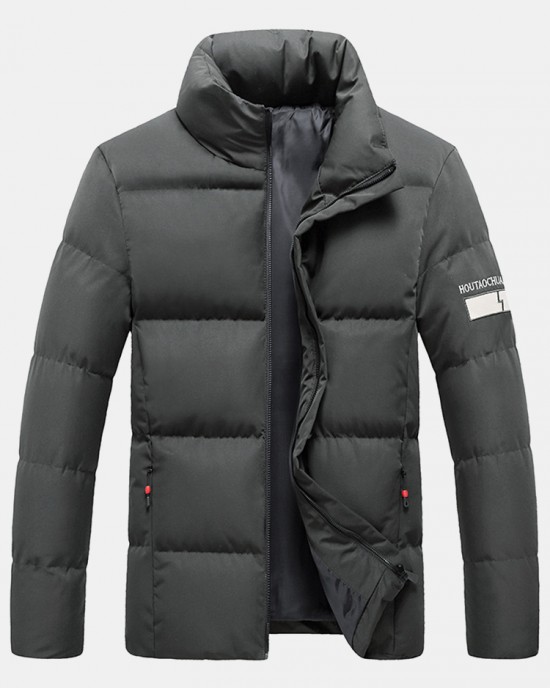 Mens Thicken Fluffy Solid Color Stand Collar Long Sleeve Warm Coats Mens Thicken Fluffy Solid Color Stand Collar Long Sleeve Warm Coats