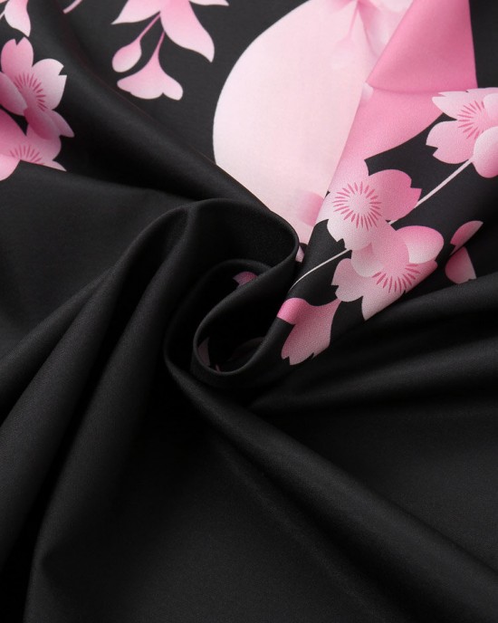 Mens Cherry Blossoms Letter Print Kimono Loose Two Pieces Outfits Mens Cherry Blossoms Letter Print Kimono Loose Two Pieces Outfits
