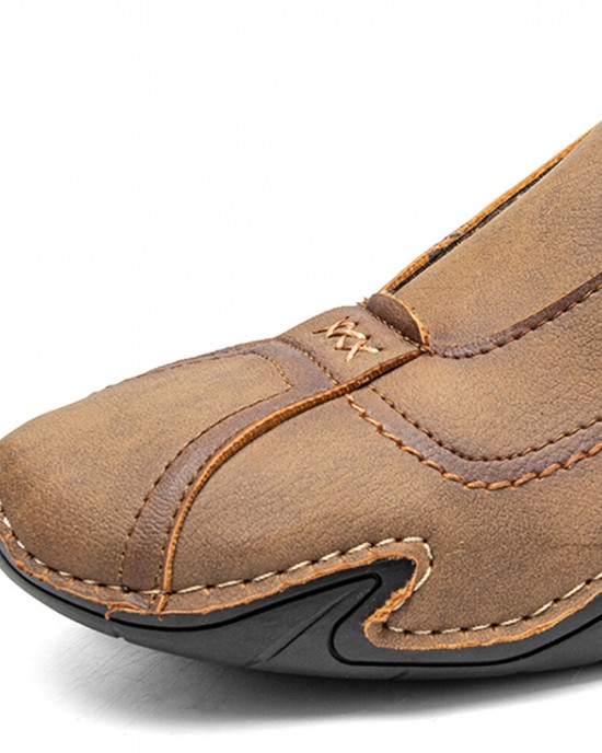 Men Slip Resistant Soft Sole Comfy Casual Hand stitched Boots Men Slip Resistant Soft Sole Comfy Casual Hand stitched Boots