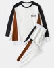 Mens Sports Splicing Paris Embroidered Sweatshirt Pants Leisure Suits Mens Sports Splicing Paris Embroidered Sweatshirt Pants Leisure Suits