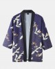 Mens Kimono Ethnic Style Crane Print Open Front Casual Two Pieces Outfits Mens Kimono Ethnic Style Crane Print Open Front Casual Two Pieces Outfits