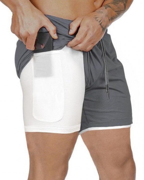 2 in 1 Men’s Running Shorts Double deck Quick Drying Jogging Gym Short Pants with Phone Pocket 2 in 1 Men’s Running Shorts Double deck Quick Drying Jogging Gym Short Pants with Phone Pocket