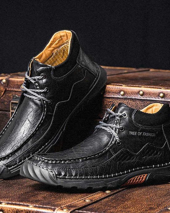 Men Non Slip Soft Sole Casual Leather Hand Sewn Boots Men Non Slip Soft Sole Casual Leather Hand Sewn Boots