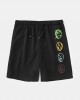 Mens Funny Smile Pattern Elastic Waist Casual Shorts Mens Funny Smile Pattern Elastic Waist Casual Shorts