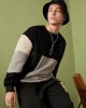 Men Teddy Color Block Patchwork Crew Neck Pullover Sweatshirts Men Teddy Color Block Patchwork Crew Neck Pullover Sweatshirts