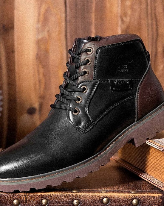 Men Retro British Style High top Slip Resistant Side zip Martin Boots Men Retro British Style High top Slip Resistant Side zip Martin Boots