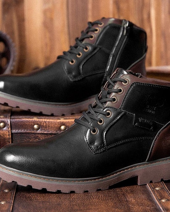Men Retro British Style High top Slip Resistant Side zip Martin Boots Men Retro British Style High top Slip Resistant Side zip Martin Boots