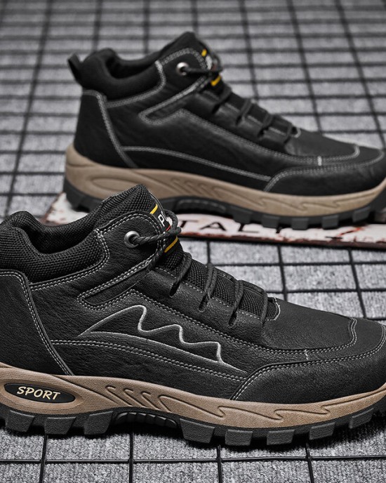 Men Wear Resistant Non slip Outdoor Leather Ankle Boots Men Wear Resistant Non slip Outdoor Leather Ankle Boots