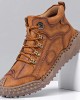 Men Hand Stitching Toe Protected Soft Sole Comfy Casual Leather Boots Men Hand Stitching Toe Protected Soft Sole Comfy Casual Leather Boots