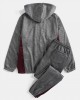 Mens Patchwork Zipper Sports Two Piece Outfits With Removable Hood Mens Patchwork Zipper Sports Two Piece Outfits With Removable Hood
