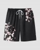 Mens Floral Print Open Front Kimono Loose Two Pieces Outfits Mens Floral Print Open Front Kimono Loose Two Pieces Outfits
