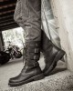 Men Classic Black Biker Boots Metal Buckle Motorcycle Boots Men Classic Black Biker Boots Metal Buckle Motorcycle Boots