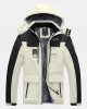 Mens Patchwork Windproof Warm Thick Fleece Lined Hooded Coats With Pocket Mens Patchwork Windproof Warm Thick Fleece Lined Hooded Coats With Pocket