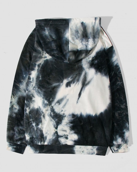 Men Tie dye Kangaroo Pocket Long Sleeve Casual Hooded Sweatshirt Men Tie dye Kangaroo Pocket Long Sleeve Casual Hooded Sweatshirt