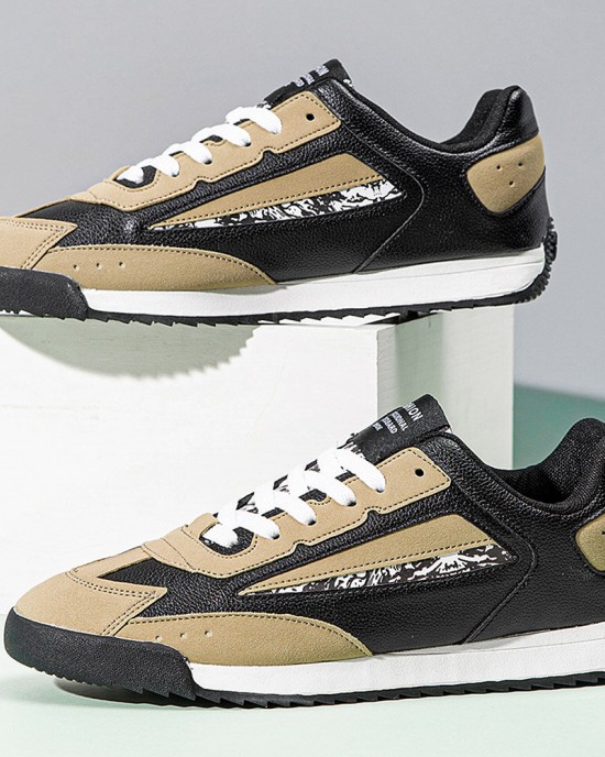 Men Brief Non Slip Patchwork Soft Sole Lace up Casual Sneakers Men Brief Non Slip Patchwork Soft Sole Lace up Casual Sneakers