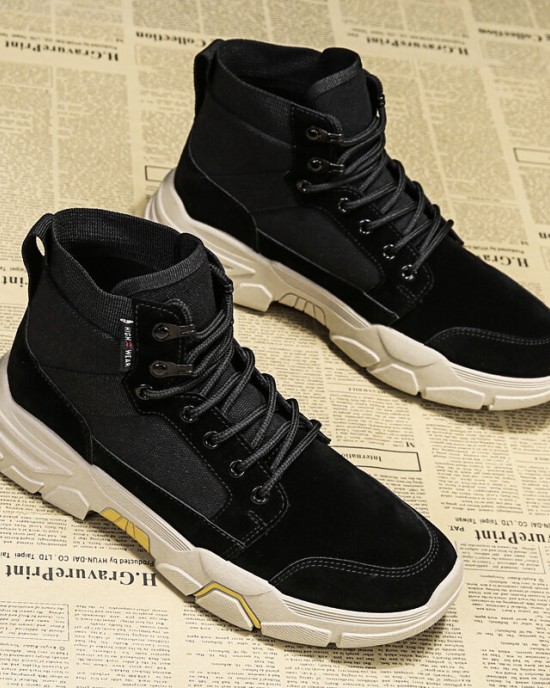 Men Comfy Stitching Lace Up Hard Wearing Casual Martin Shoes Men Comfy Stitching Lace Up Hard Wearing Casual Martin Shoes