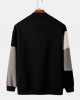 Men Teddy Color Block Patchwork Crew Neck Pullover Sweatshirts Men Teddy Color Block Patchwork Crew Neck Pullover Sweatshirts