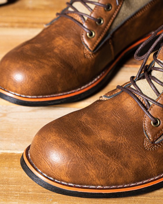 Men Retro Casual Non Slip Splicing Business Short Boots Men Retro Casual Non Slip Splicing Business Short Boots