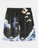 Mens Kimono Waves Cap Pattern Japanese Elastic Waist Two Piece Outfits Mens Kimono Waves Cap Pattern Japanese Elastic Waist Two Piece Outfits