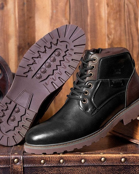 Men Retro British Style High top Slip Resistant Side zip Martin Boots Men Retro British Style High top Slip Resistant Side zip Martin Boots