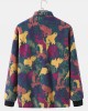 Men Polar Fleece Tie Dye Stand Collar Pockets Zip Cardigans Jacket Coat Men Polar Fleece Tie Dye Stand Collar Pockets Zip Cardigans Jacket Coat