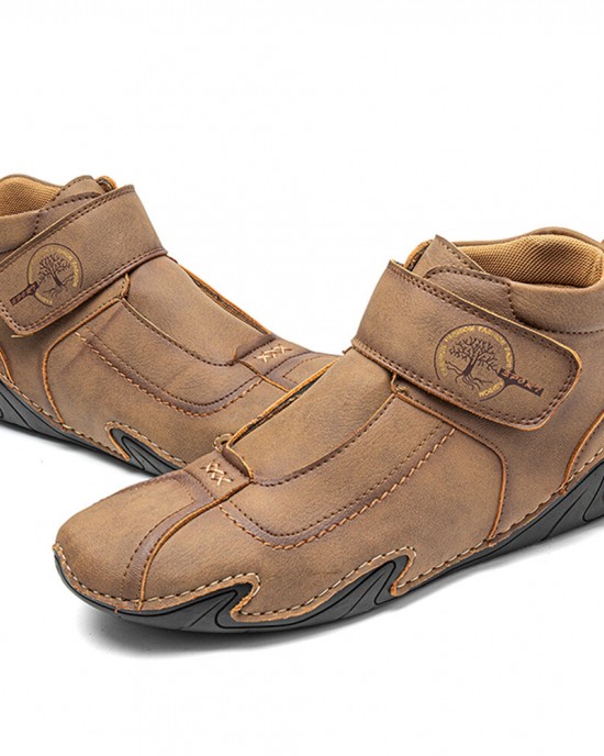 Men Slip Resistant Soft Sole Comfy Casual Hand stitched Boots Men Slip Resistant Soft Sole Comfy Casual Hand stitched Boots