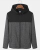 Men Contrast Colorblock Front Zip Long Sleeve Casual Hooded Sweatshirt Men Contrast Colorblock Front Zip Long Sleeve Casual Hooded Sweatshirt