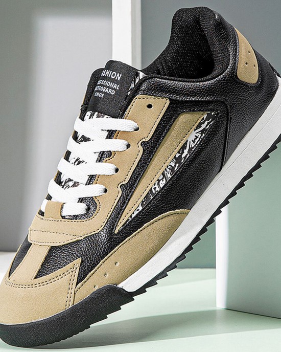 Men Brief Non Slip Patchwork Soft Sole Lace up Casual Sneakers Men Brief Non Slip Patchwork Soft Sole Lace up Casual Sneakers