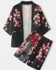 Mens Kimono Carp Flower Print Japanese Fish Elastic Waist Two Piece Outfits Mens Kimono Carp Flower Print Japanese Fish Elastic Waist Two Piece Outfits