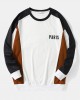 Mens Sports Splicing Paris Embroidered Sweatshirt Pants Leisure Suits Mens Sports Splicing Paris Embroidered Sweatshirt Pants Leisure Suits