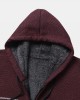 Mens Stripe Colorblock Knitted Fleece Lined Warm Hooded Cardigans With Pocket Mens Stripe Colorblock Knitted Fleece Lined Warm Hooded Cardigans With Pocket