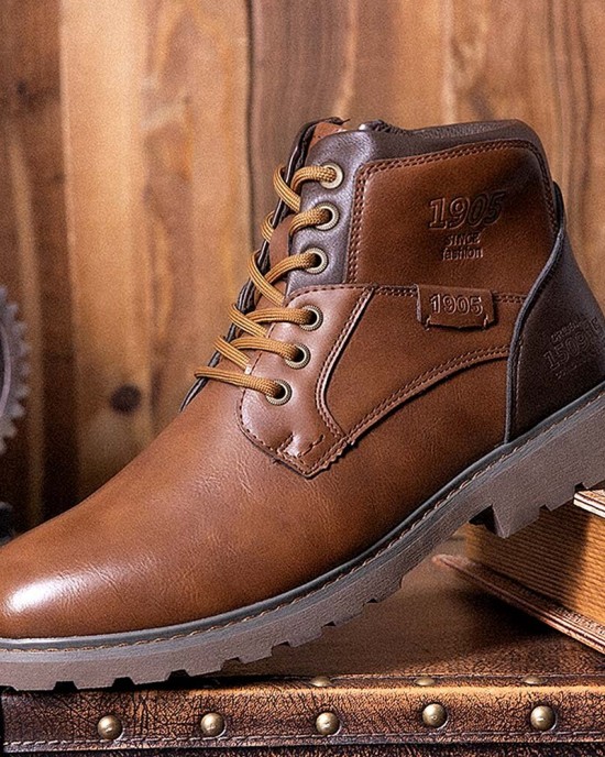 Men Retro British Style High top Slip Resistant Side zip Martin Boots Men Retro British Style High top Slip Resistant Side zip Martin Boots