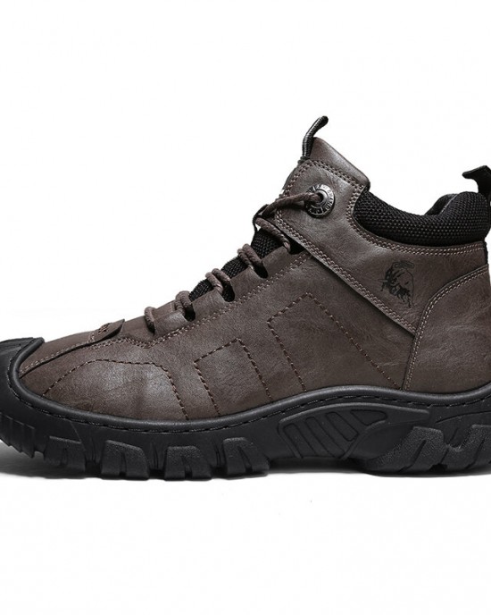 Men Microfiber Leather Breathable Soft Sole Non Slip Closed Toe Lace Up Leisure Boots Men Microfiber Leather Breathable Soft Sole Non Slip Closed Toe Lace Up Leisure Boots