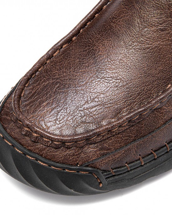 Men Non Slip Soft Sole Casual Leather Hand Sewn Boots Men Non Slip Soft Sole Casual Leather Hand Sewn Boots