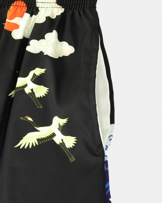 Mens Kimono Waves Cap Pattern Japanese Elastic Waist Two Piece Outfits Mens Kimono Waves Cap Pattern Japanese Elastic Waist Two Piece Outfits