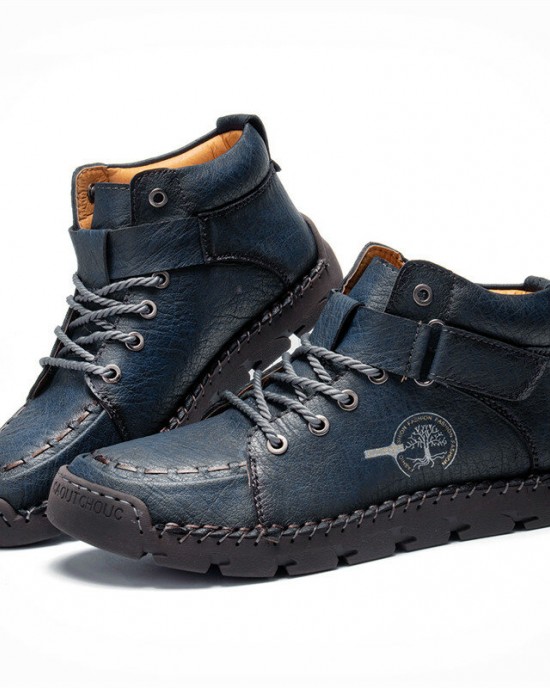 Men Hand Stitching Non Slip Outdoor Casual Microfiber Leather Boots Men Hand Stitching Non Slip Outdoor Casual Microfiber Leather Boots