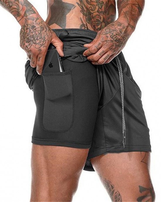 2 in 1 Men’s Running Shorts Double deck Quick Drying Jogging Gym Short Pants with Phone Pocket 2 in 1 Men’s Running Shorts Double deck Quick Drying Jogging Gym Short Pants with Phone Pocket
