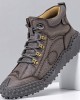 Men Hand Stitching Toe Protected Soft Sole Comfy Casual Leather Boots Men Hand Stitching Toe Protected Soft Sole Comfy Casual Leather Boots